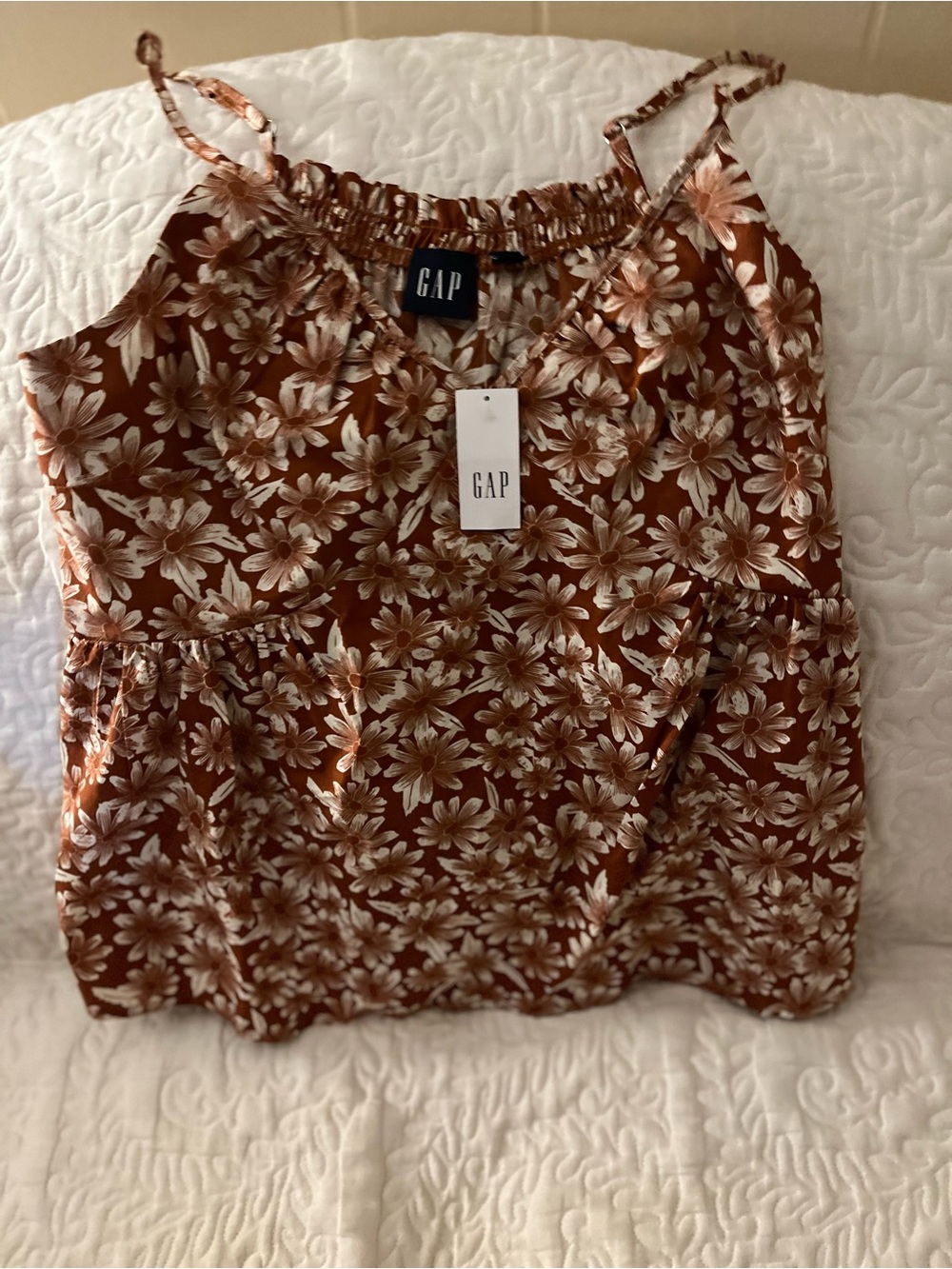 GAP Rust Floral Spaghetti Strap Camisole